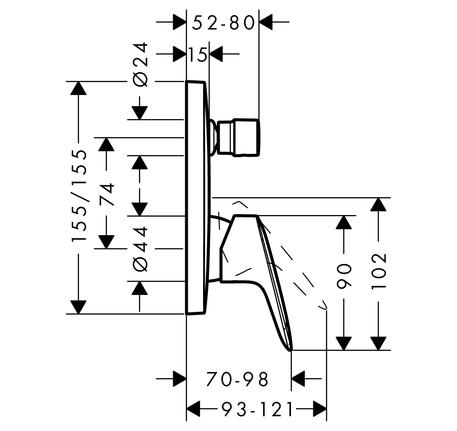 Bộ trộn bồn tắm âm Logis 589.52.439